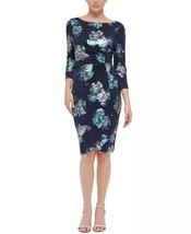Jessica Howard Women&#39;s Pleated-Waist Sheath Dress Navy Size 8 $119 - £38.89 GBP