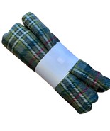Olive Green Plaid Fleece Polyester Fabric Sewing Crafts Toys Dolls .813 Yd - $222.50 MXN