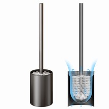 Aluminum Tet Bowl Brush and Holder Set Gray - $867.13 MXN
