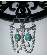 Handmade Turquoise Chandelier Chain Earrings - €12,15 EUR