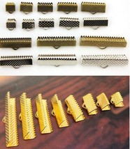  Ribbon Clip Clamps Silver  Gold Bronze Plated Tips Cord Ends Beads 5 MM... - $3.46+