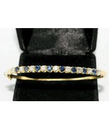 5.70CT Simulated Sapphire &amp;Diamond Bangle Bracelet 14K Yellow Gold Plate... - £197.10 GBP