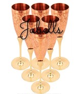 Set of 6 Copper Brass Leaf Designed Champange Glasses- 150ML each - Serv... - £139.70 GBP