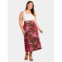 Time &amp; tru Women&#39;s Linen Blen Slip Skirt W Side Slit X-LARGE (16-18) Gre... - $21.99