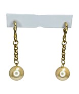 Vintage Gold-Tone Dangle Pearl Drop Chain Earrings Women Elegant Fashion... - $24.18