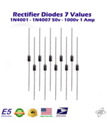 Rectifier Diodes (10)  1N4001 - 1N4007 50v - 1000v 1A Fast Switching - $5.41 CAD