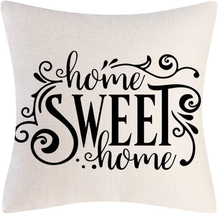 Home Sweet Home Quotes Farmhouse Pillow Covers 18X18 Inch,Home Decorative Throw  - £11.22 GBP