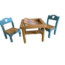Fisher Price loving family chairs with turning top table dollhouse furniture 93 - £12.46 GBP