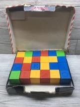 Vintage Tupperware Tuppertoys Busy Blocks ABC  Alphabet Set 24 BLOCKS Box Rough - £11.67 GBP