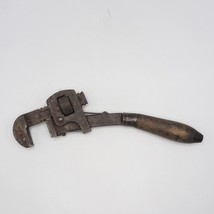 Wood Handle Bent Monkey Wrench or Pipe wrench Old Tool Antique for Display - $49.27