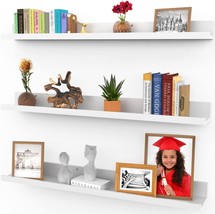 Icona Bay 36&quot; Floating Wall Shelves, Set Of 3, Powder White,, Picture Le... - $47.96