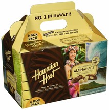 6 PACK HAWAIIAN HOST ALOHAMACS MILK CHOCOLATE  CHOCOLATE COVERED MACADAMIA  - £59.49 GBP