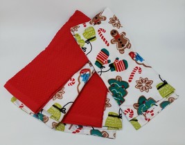 St Nicholas Square Gingerbread Kitchen Towels Christmas Holiday Set of 5 New - £18.21 GBP