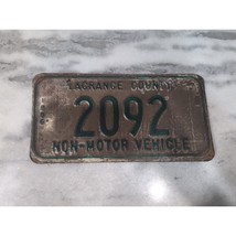 Vintage 1986 INDIANA IN NON-MOTOR VEHICLE License Plate 2092 LaGrange Co... - $131.92 MXN