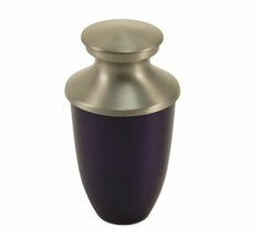 Purple Alloy &amp; Brass Keepsake Funeral Cremation Urn for Ashes, 5 Cubic Inches - £42.22 GBP