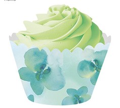 12 Cupcake Wrappers Kathy Davis Cool Flora Party Supplies Floral Bridal ... - $7.47