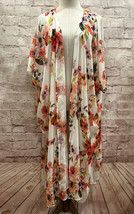 Sweet Pea New York &amp; Co Stacy Frati Size S/M Kimono Robe Sheer Floral Pi... - £21.23 GBP