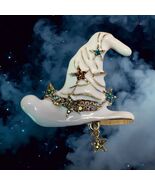 Elegant Halloween White Witch Hat Brooch - $217.29 MXN