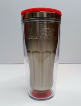 Coca-Cola 16 oz  Insulated Travel Mug Tumbler with Lid Embossed Stainless - £9.92 GBP