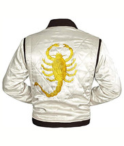 Men&#39;s Drive Scorpion Slim Fit Trucker Bomber Scorpion Embroidered Jacket - £43.10 GBP