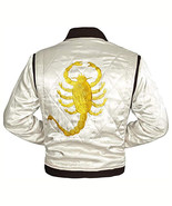 Men&#39;s Drive Scorpion Slim Fit Trucker Bomber Scorpion Embroidered Jacket - £43.24 GBP