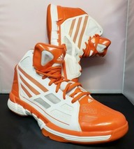 Adidas Adizero Torsion System High-Top Orange &amp; White Size 17 Basketball Shoes - £42.46 GBP
