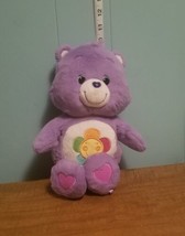 Care Bears Harmony Bear 13” Purple Plush Flower 2012 Hasbro American Gre... - $7.80