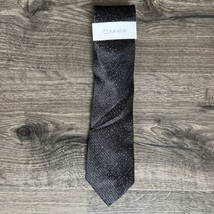 Calvin Klein Men&#39;s Woven Knit Solid Gray Silk Tie One Size B4HP - £14.22 GBP