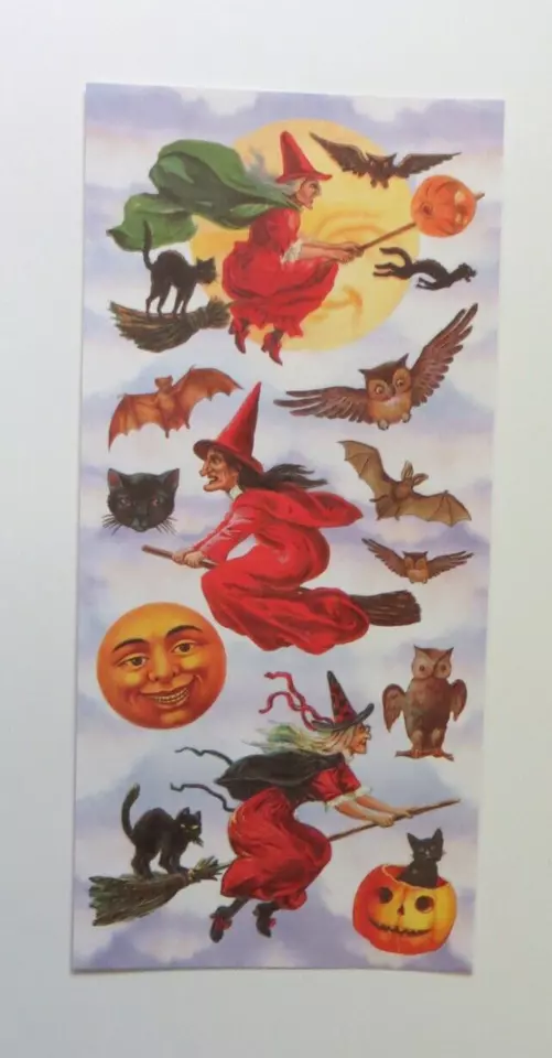 1 Sheet Of Stickers Halloween Witches - £6.72 GBP