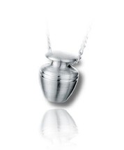 Sterling Silver Mini Mantel Funeral Cremation Urn Pendant for Ashes w/Chain - £208.03 GBP