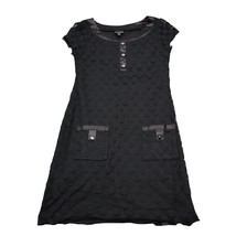 En Focus Studio Dress Womens 6 Black Polka Dot Round Neck Short Sleeve A... - $25.62