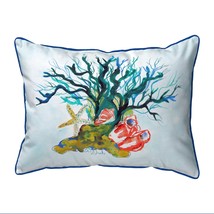 Betsy Drake Starfish Coral Shells Large Corded Indoor Outdoor Pillow 16x20 - £36.99 GBP
