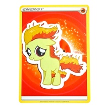 Fire Pokemon Card with My Little Ponyta Matte Sticker, 2.5 in - £3.66 GBP