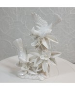 Vintage Porcelain Cardinals and Dogwood Figurine Statue White Glossy Hom... - £20.73 GBP