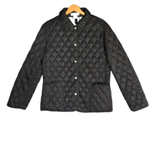 Casual Corner Quilted Jacket Womens M Black Pak-A-Jak Fully Plaid Lined ... - £15.88 GBP