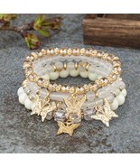 Women Bohemian Stackable Beads Multilayer Butterfly Crystal Stretch Brac... - $6.00