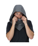 Gray Assassins Mask Grey Hood Hoodie Armor Creed Costume Cosplay Hidden ... - £23.59 GBP