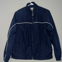 Classic Elements navy and white track jacket size medium - $15.68