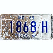 1989 United States Indiana Base Truck License Plate 1868 H - £13.23 GBP