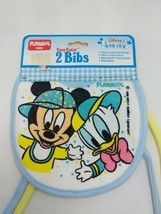 1984 Playskool Disney Babies Mickey Mouse Donald Duck 2 Baby Bibs VTG 80s 1980s - $11.16