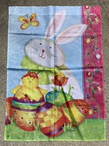 Large Sue Zipkin Easter Bunny Tulips Eggs Spring Yard Garden Porch Flag ... - $9.50