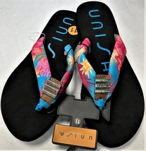 UNISA Flip Flops Womens un-Dawsin-R Lightweight Blue Multi Soft Footbed Sandals - £39.20 GBP