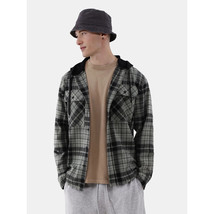 No Boundaries Men&#39;s Hooded Long Sleeve Flannel Shirt SMALL Green Midnight New - £18.69 GBP