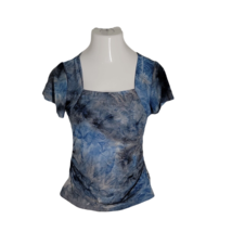 AGB Cute Classy Shirt Blouse ~ Sz M ~ Blue ~ Short Sleeve  - £18.97 GBP