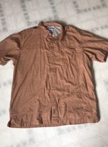 Columbia Mens Orange plaid Shirt Button Down Sz  XXL Short Sleeve Cotton - $20.31