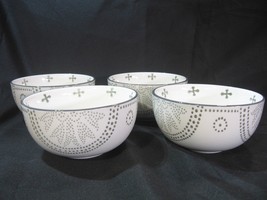 NEW BAUM Phara Grey Stoneware - Set of 4 Cereal Bowls 6&quot; - £35.60 GBP