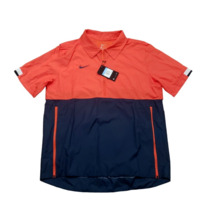 Nike Men&#39;s Coaches Half-Zip Windbreaker Pullover Jacket Orange / Navy Size M - £38.83 GBP