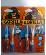 Gorilla Super Glue Tubes 2-Pack Super Glue Clear Multipurpose Adhesive- ... - £7.47 GBP