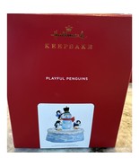 2021 Playful Penguins Hallmark Keepsake Light Sound and Motion Ornament NIB - $49.45
