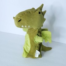 Green Dragon Fire Breathing Wings Plush Hand Puppet 11&quot; Pillow Fort Teac... - £15.78 GBP